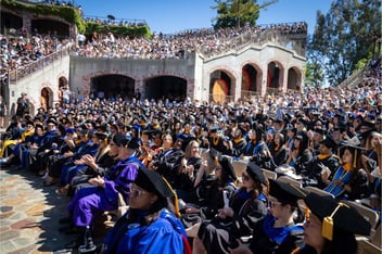 wide angle image of the ceremony guests at Mountain Winery