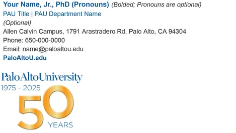 PAU Email Signature - 50th