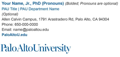 PAU Email Signature - Horizontal